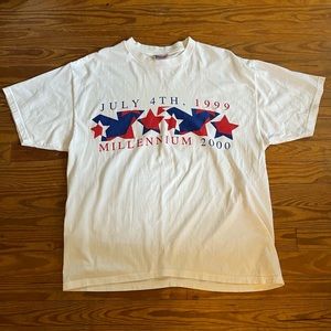 Vintage White July 4 Tee